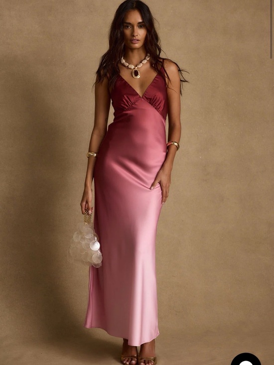 12th Tribe Dresses & Skirts - 12th Tribe Satin Ombre Pink Maxi Dress